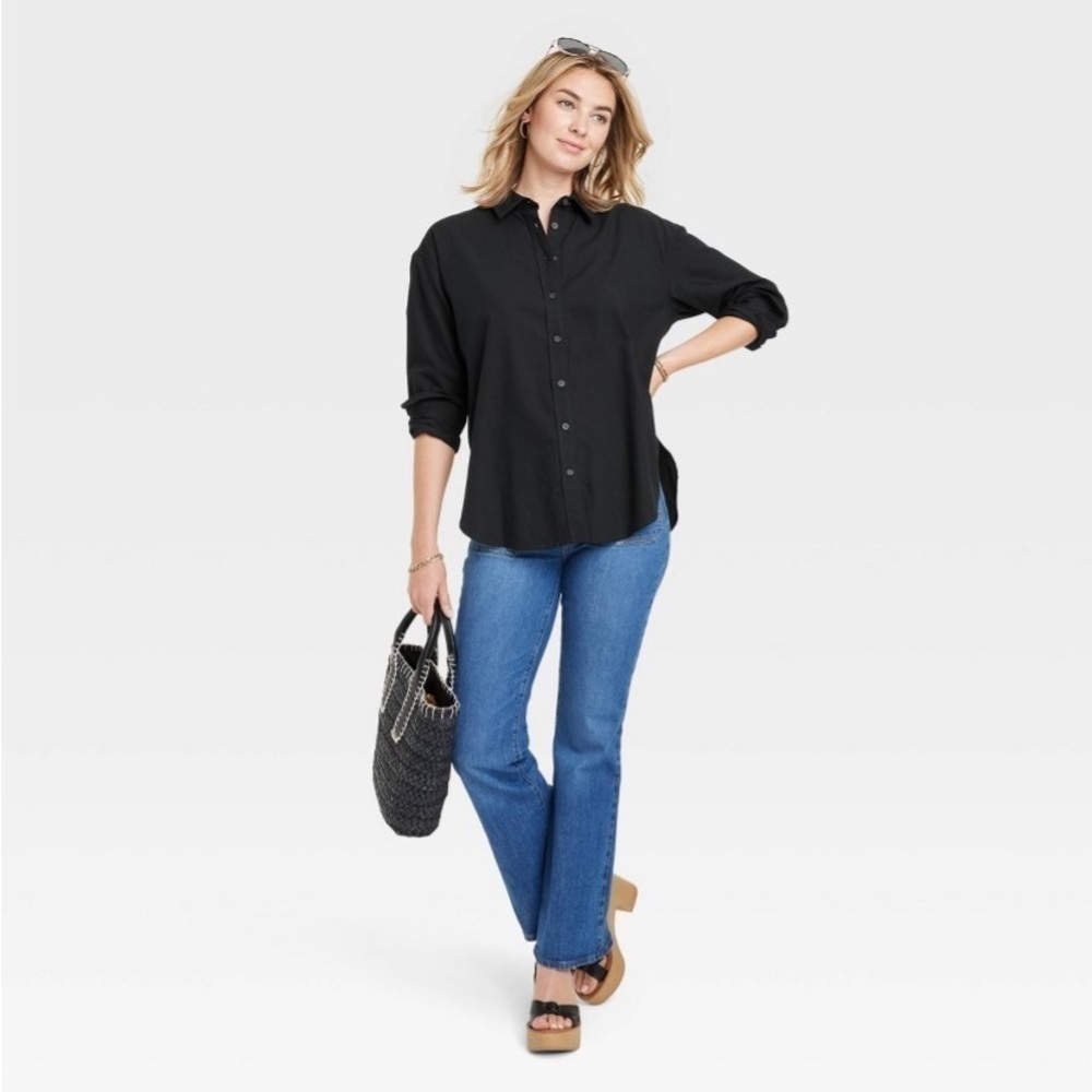 Women's Long Sleeve Oversized Button-Down
Shirt - Universal Thread™ Black